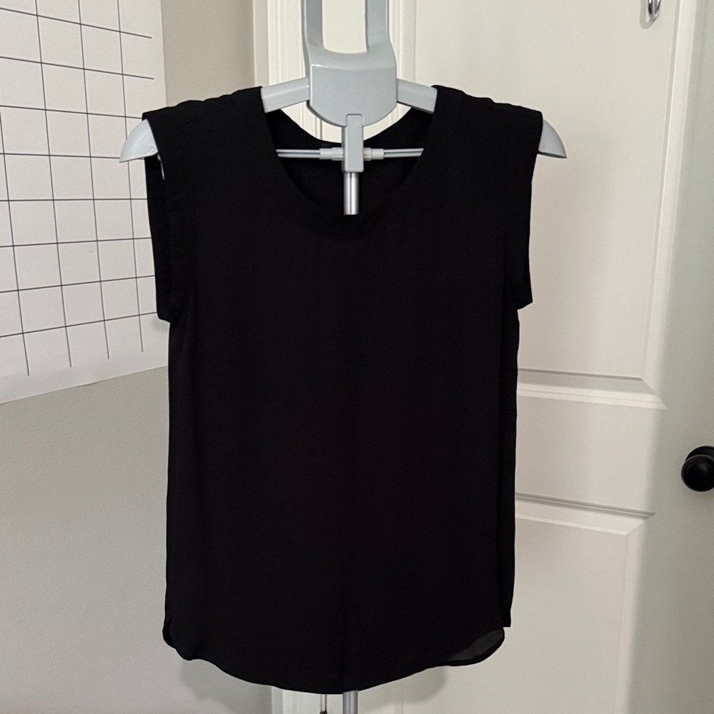J. Crew Classic Black Sheer Sleeveless Top